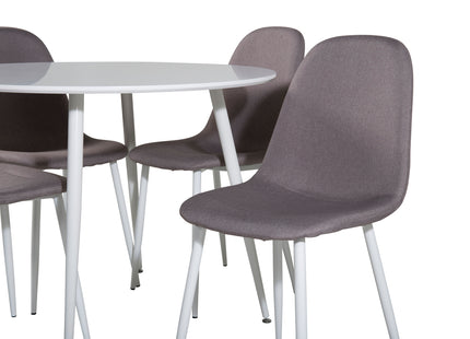 Venture Home Plaza & Polar Runda Matbord ⌀100 Vit + Matstolar 2-pack Grå
