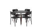 Venture Home Plaza & Polly Runda Matbord ⌀100 Svart + Matstolar 2-pack Svart