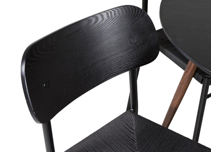 Venture Home Plaza & Polly Runda Matbord ⌀100 Svart + Matstolar 2-pack Svart