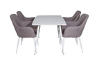 Venture Home Polar & Comfort Rektangulära Matbord 120 x 75 Vit + Matstolar 2-pack Grå