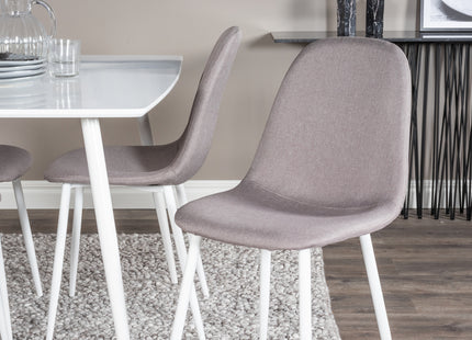 Venture Home Polar Rektangulära Matbord 120 x 75 Vit + Matstolar 2-pack Grå