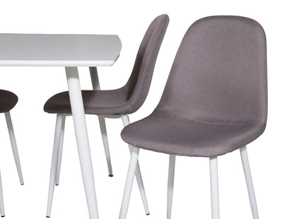Venture Home Polar Rektangulära Matbord 120 x 75 Vit + Matstolar 2-pack Grå