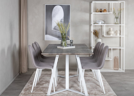 Venture Home Marina & Polar Rektangulära Matbord 180 x 90 Grå + Matstolar 2-pack Grå