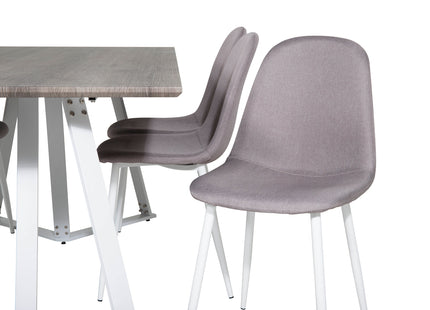 Venture Home Marina & Polar Rektangulära Matbord 180 x 90 Grå + Matstolar 2-pack Grå