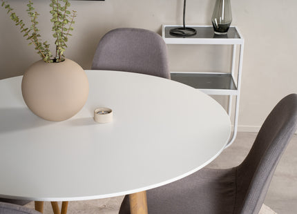 Venture Home Polar & Plaza Matstolar 2-pack Grå + Runda Matbord ⌀100 Vit