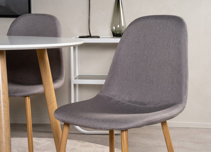Venture Home Polar & Plaza Matstolar 2-pack Grå + Runda Matbord ⌀100 Vit
