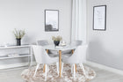 Venture Home Plaza Matstolar 2-pack Grå + Runda Matbord ⌀100 Vit