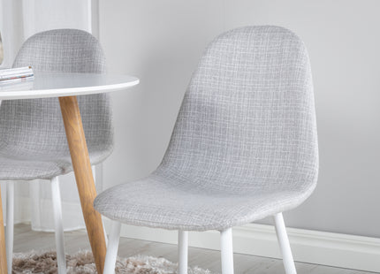 Venture Home Polar & Plaza Matstolar 2-pack Grå + Runda Matbord ⌀100 Vit