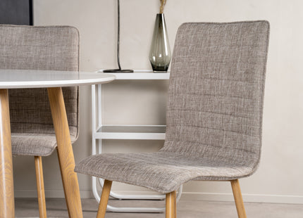Venture Home Windu & Plaza Matstolar 2-pack Ljusgrå + Runda Matbord ⌀100 Vit