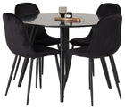 Venture Home Polar & Plaza Matstolar 2-pack Svart + Runda Matbord ⌀100 Svart