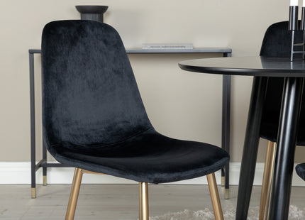 Venture Home Polar & Plaza Matstolar 2-pack Svart + Runda Matbord ⌀100 Svart