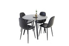 Venture Home Polar & Plaza Matstolar 2-pack Svart + Runda Matbord ⌀100 Svart