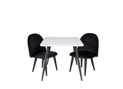 Venture Home Velvet & Polar Barnstolar Svart + Barnbord 50 x 80 x 60