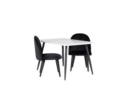 Venture Home Velvet & Polar Barnstolar Svart + Barnbord 50 x 80 x 60