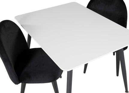 Venture Home Velvet & Polar Barnstolar Svart + Barnbord 50 x 80 x 60