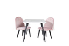 Venture Home Velvet & Polar Barnstolar Rosa + Barnbord 50 x 80 x 60