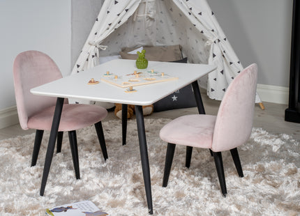 Venture Home Velvet & Polar Barnstolar Rosa + Barnbord 50 x 80 x 60