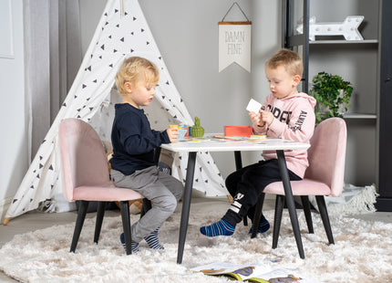 Venture Home Velvet & Polar Barnstolar Rosa + Barnbord 50 x 80 x 60