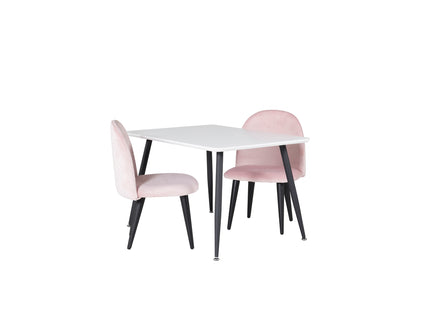 Venture Home Velvet & Polar Barnstolar Rosa + Barnbord 50 x 80 x 60