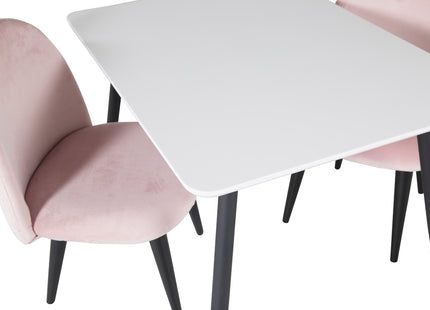 Venture Home Velvet & Polar Barnstolar Rosa + Barnbord 50 x 80 x 60