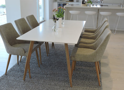 Venture Home Plaza & Polar Matstolar 2-pack Grå + Rektangulära Matbord 180 x 90 Vit