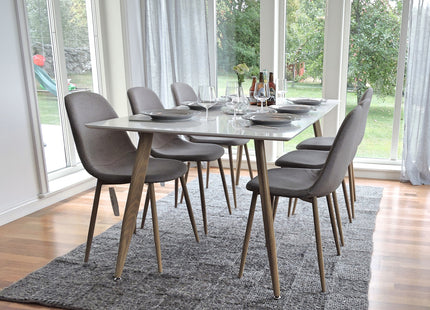 Venture Home Polar Matstolar 2-pack Grå + Rektangulära Matbord 180 x 90 Vit
