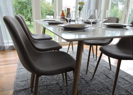Venture Home Polar Matstolar 2-pack Grå + Rektangulära Matbord 180 x 90 Vit