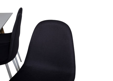 Venture Home Polar Matstolar 2-pack Svart + Rektangulära Matbord 180 x 90 Vit
