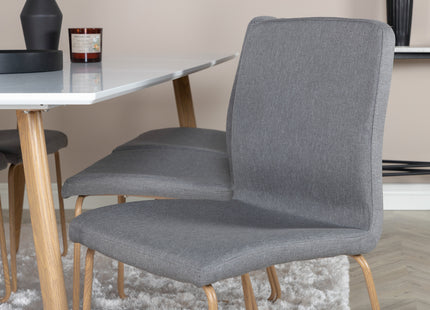 Venture Home Mace & Polar Matstolar 2-pack Grå + Rektangulära Matbord 180 x 90 Vit