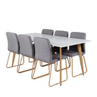 Venture Home Mace & Polar Matstolar 2-pack Grå + Rektangulära Matbord 180 x 90 Vit