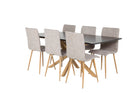 Venture Home Windu & Piazza Matstolar 2-pack Ljusgrå + Rektangulära Matbord 180 x 90 Svart