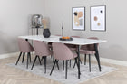 Venture Home Velvet & Polar Matstolar 2-pack Dammig rosa + Rektangulära Matbord 240 x 100 Vit