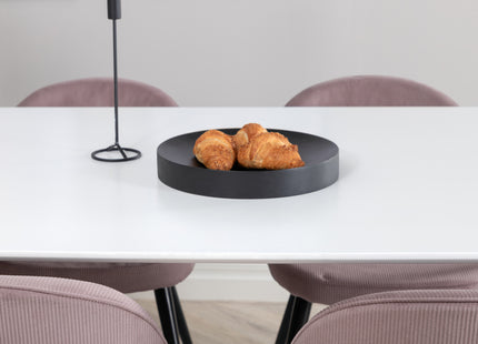 Venture Home Velvet & Polar Matstolar 2-pack Dammig rosa + Rektangulära Matbord 240 x 100 Vit
