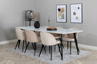 Venture Home Velvet & Polar Matstolar 2-pack Beige + Rektangulära Matbord 240 x 100 Vit