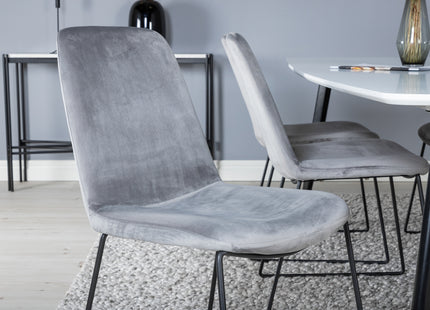 Venture Home Muce & Polar Matstolar 2-pack Grå + Rektangulära Matbord 240 x 100 Vit