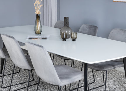 Venture Home Muce & Polar Matstolar 2-pack Grå + Rektangulära Matbord 240 x 100 Vit