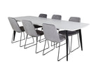 Venture Home Muce & Polar Matstolar 2-pack Grå + Rektangulära Matbord 240 x 100 Vit