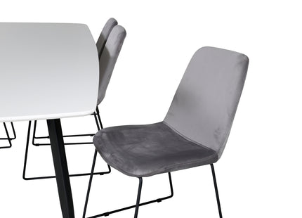 Venture Home Muce & Polar Matstolar 2-pack Grå + Rektangulära Matbord 240 x 100 Vit