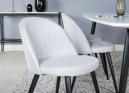 Venture Home Velvet & Polar Matstolar 2-pack Grå + Rektangulära Matbord 240 x 100 Vit