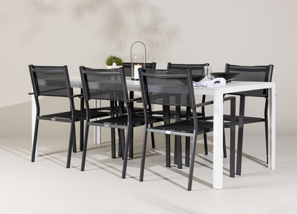 Venture Home Copacabana & Break Matgrupp Med 6st Matstolar Svart/Vit