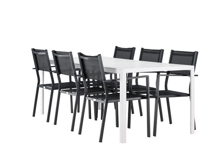 Venture Home Copacabana & Break Matgrupp Med 6st Matstolar Svart/Vit