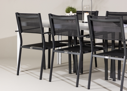 Venture Home Copacabana & Break Matgrupp Med 6st Matstolar Svart/Vit