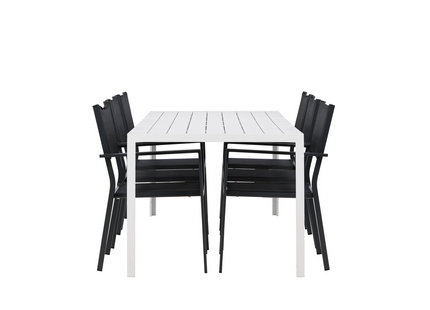 Venture Home Copacabana & Break Matgrupp Med 6st Matstolar Svart/Vit