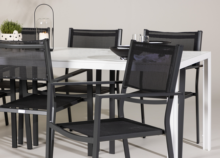 Venture Home Copacabana & Break Matgrupp Med 6st Matstolar Svart/Vit