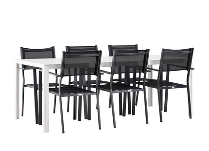 Venture Home Copacabana & Break Matgrupp Med 6st Matstolar Svart/Vit