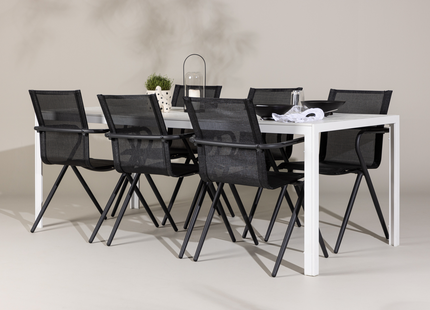 Venture Home Alina & Break Matgrupp Med 6st Matstolar Svart/Vit