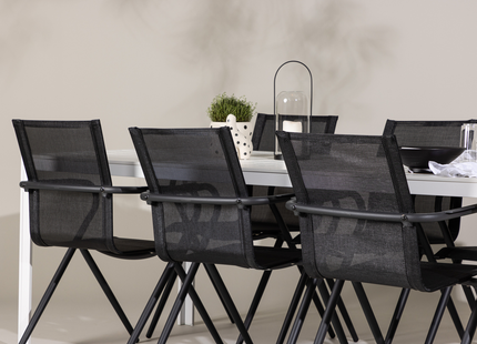 Venture Home Alina & Break Matgrupp Med 6st Matstolar Svart/Vit
