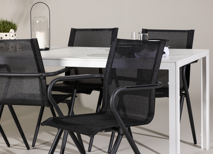 Venture Home Alina & Break Matgrupp Med 6st Matstolar Svart/Vit