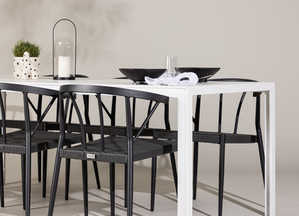 Venture Home Stina & Break Matgrupp Utomhus Med 6st Matstolar Svart/Vit