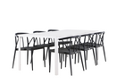 Venture Home Stina & Break Matgrupp Utomhus Med 6st Matstolar Svart/Vit